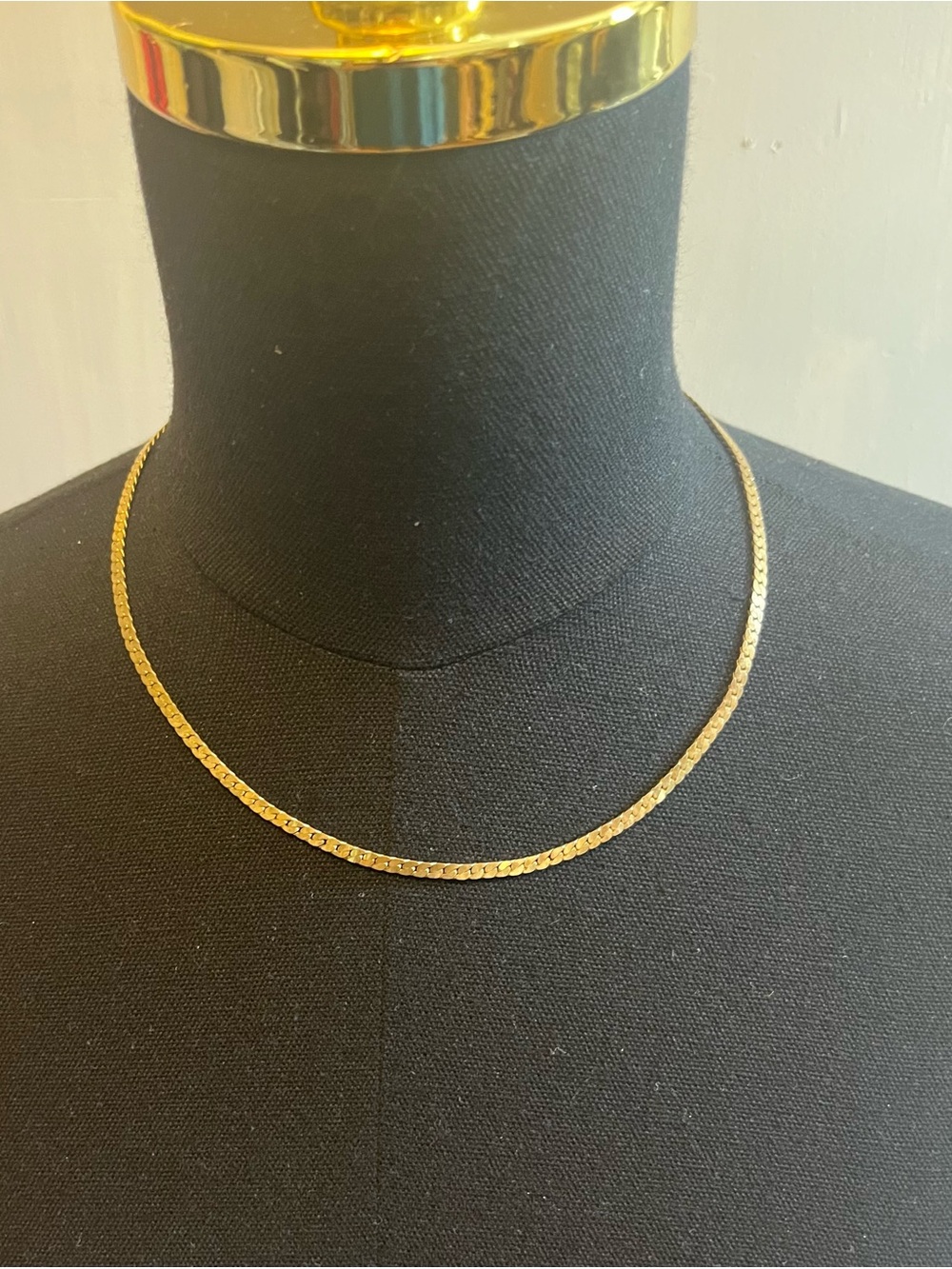 Monet Vintage 1980’s Classic Herringbone Flat Chain Gold Plated 18”